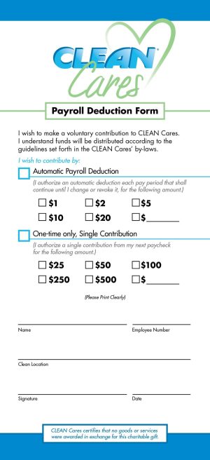 Clean Cares Payroll Deduction (250 Per Unit Ordered)